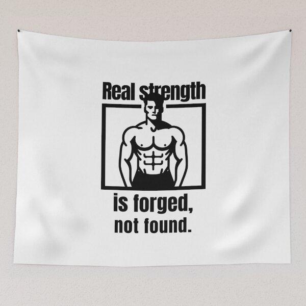 Item preview, Real strength is forged, not found. - muscular silhouette black designed and sold by Weknes.
