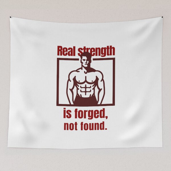 Item preview, Real strength is forged, not found. - muscular silhouette red designed and sold by Weknes.