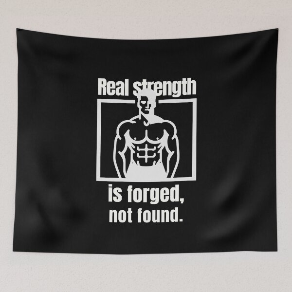 Item preview, Real strength is forged, not found. - muscular silhouette white designed and sold by Weknes.