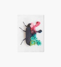 Beetle and Flowers, Surrealistic Art Art Board