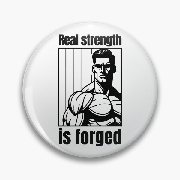 Item preview, Real strength is forged - muscular silhouette black designed and sold by Weknes.