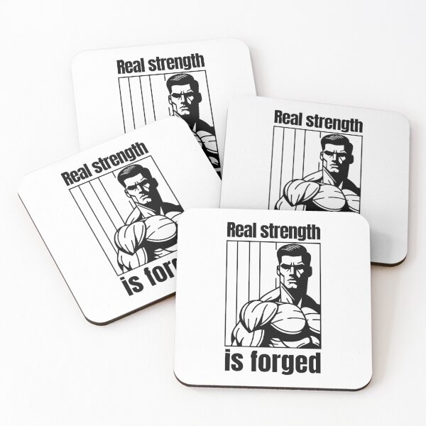 Item preview, Real strength is forged - muscular silhouette black designed and sold by Weknes.