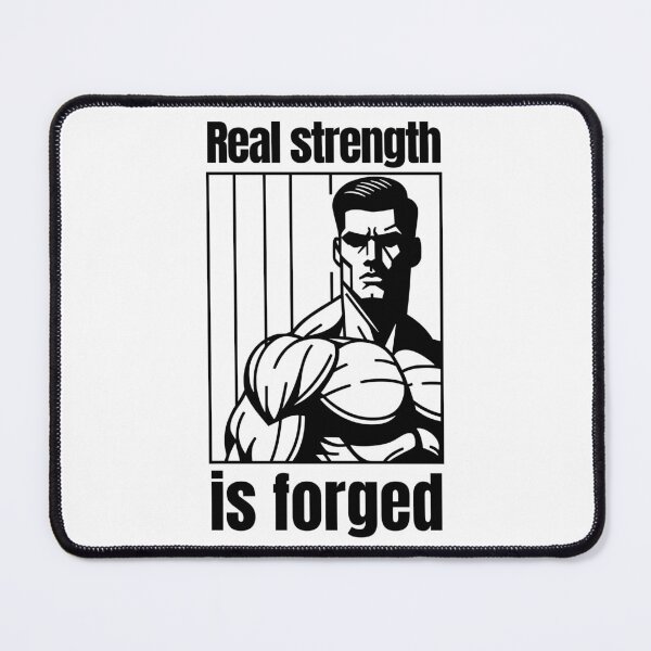 Item preview, Real strength is forged - muscular silhouette black designed and sold by Weknes.