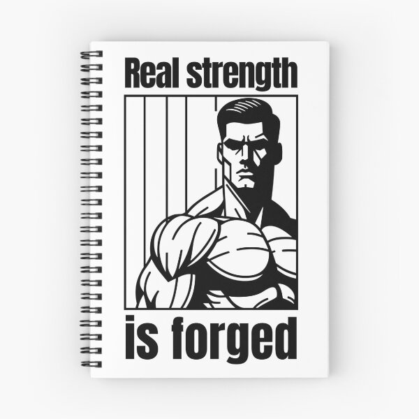 Item preview, Real strength is forged - muscular silhouette black designed and sold by Weknes.