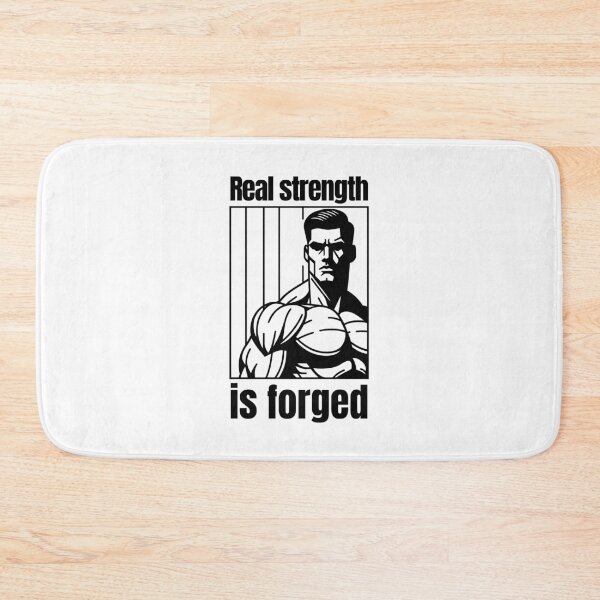 Item preview, Real strength is forged - muscular silhouette black designed and sold by Weknes.