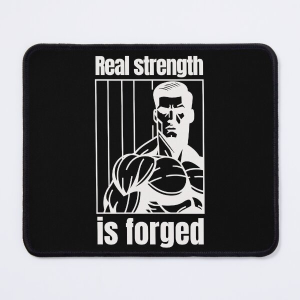 Item preview, Real strength is forged - muscular silhouette white designed and sold by Weknes.