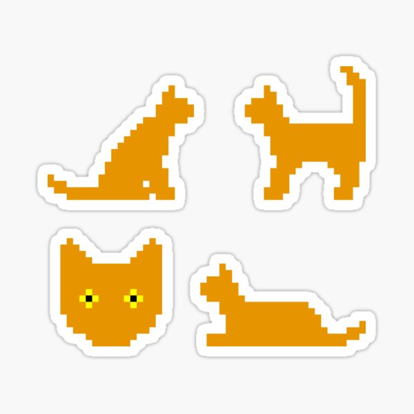Pixel Kitties (Orange) Sticker