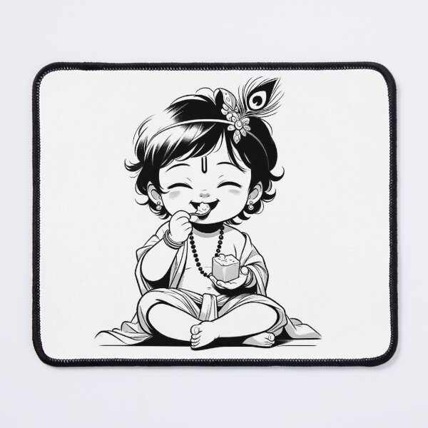 Item preview, Cute Krishna Hand Drawing designed and sold by joiedesing.