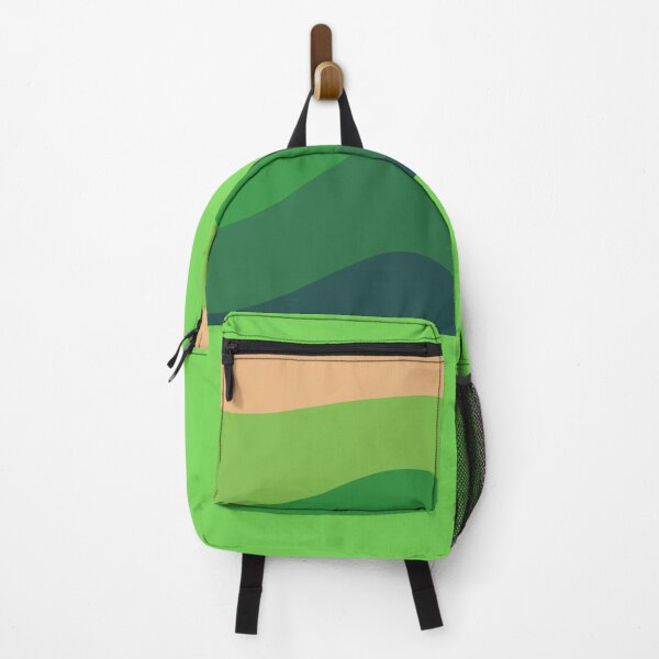 Item preview, It'll Be Over The Next Hill - Wavy Green Abstract with Tan Accents Art Print designed and sold by Justin Pierce.