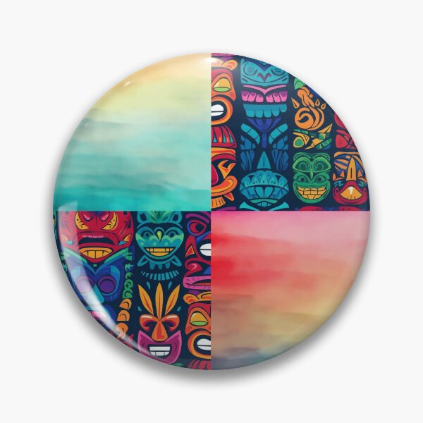 Item preview, Colorful Tiki Mask With Watercolor Sky Pattern designed and sold by Printhubs123.