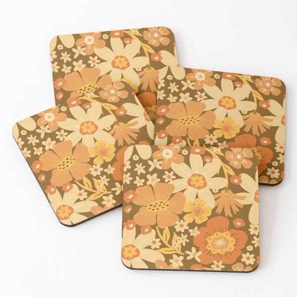 Item preview, Groovy 60s Floral Party - Bronze designed and sold by latheandquill.