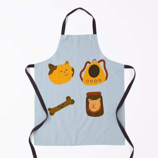 Item preview, Cheerful Pet Essentials: Cartoon Cat, Carrier Backpack, and Treats | Pastel Blue Background designed and sold by RM-Journey.