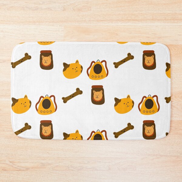 Item preview, Cheerful Pet Essentials: Cartoon Cat, Carrier Backpack, and Treats | White Background designed and sold by RM-Journey.