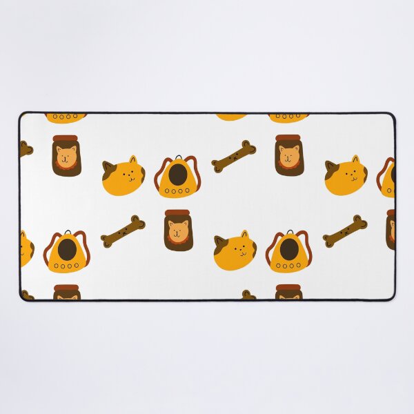 Item preview, Cheerful Pet Essentials: Cartoon Cat, Carrier Backpack, and Treats | White Background designed and sold by RM-Journey.