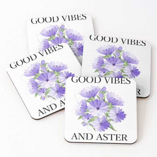 Item preview, Good Vibes and Purple Aster Flowers Bouquet designed and sold by luckyhue.