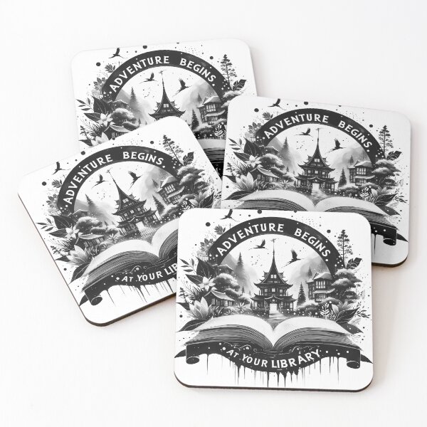 Item preview, Adventure Begins At Your Library Reading Fantasy Books designed and sold by TomFrontierArt.