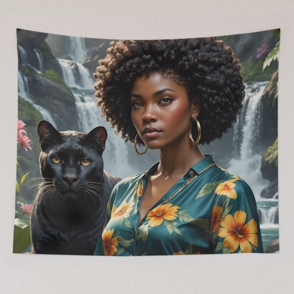Item preview, Woman And A Panther In Paradise  designed and sold by Gabriela McDaniel.
