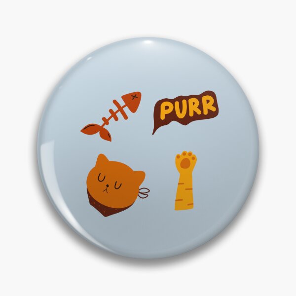 Item preview, Feline Fun: Sleepy Cat, Fishbone, and ‘PURR’ Text Illustration | Pastel Blue Background  designed and sold by RM-Journey.