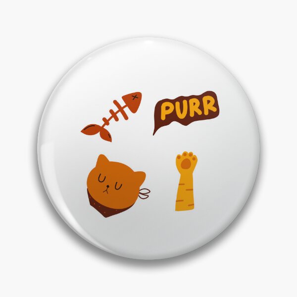 Item preview, Feline Fun: Sleepy Cat, Fishbone, and ‘PURR’ Text Illustration | White Background  designed and sold by RM-Journey.