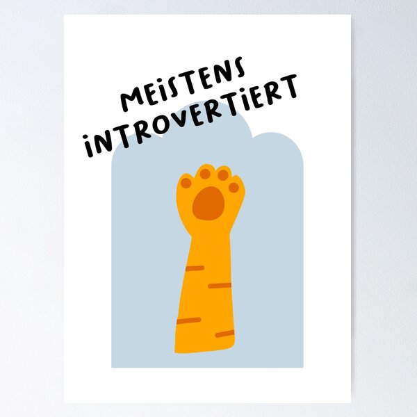 Artikel-Vorschau von Meistens introvertiert | Pfotenillustration, designt und verkauft von RM-Journey.