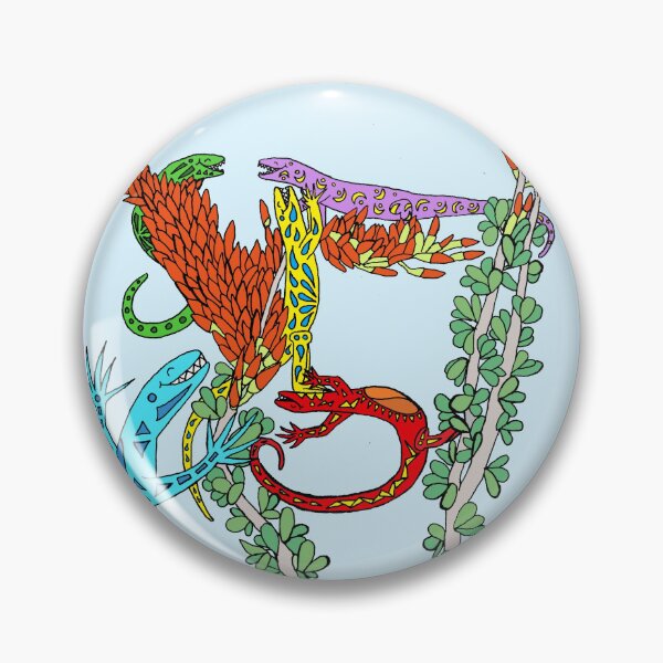 Item preview, Five Colorful Lizards Celebrating on Ocotillo designed and sold by JoyousArt4u.