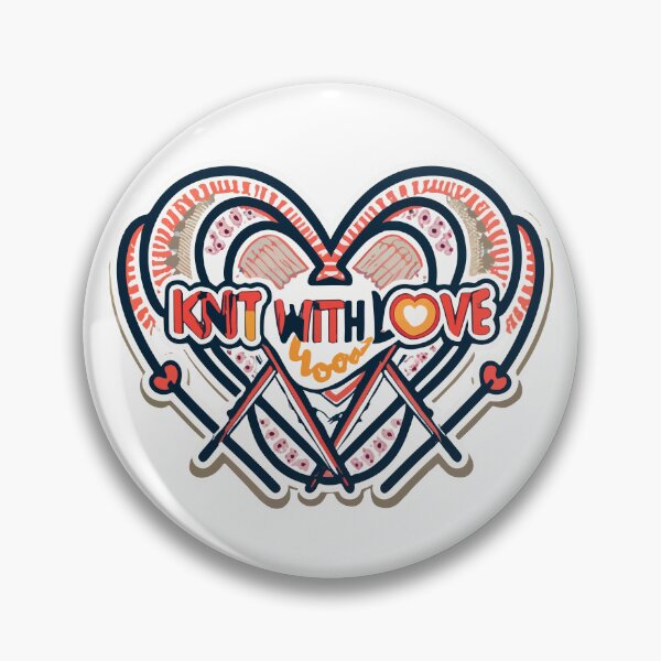 Item preview, Knit with Love - Heart Shaped Knitting Needles Vector Design designed and sold by NiftyWrx.