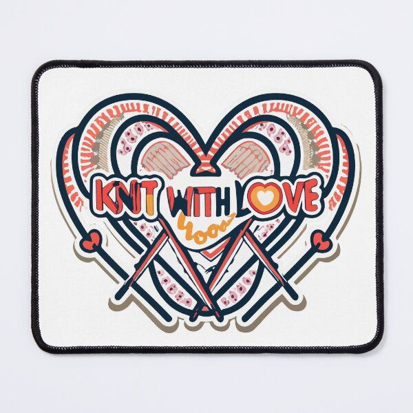 Item preview, Knit with Love - Heart Shaped Knitting Needles Vector Design designed and sold by NiftyWrx.