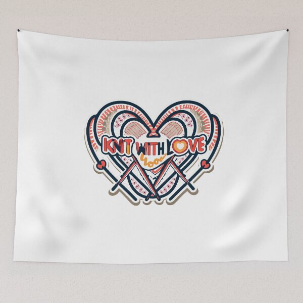 Item preview, Knit with Love - Heart Shaped Knitting Needles Vector Design designed and sold by NiftyWrx.