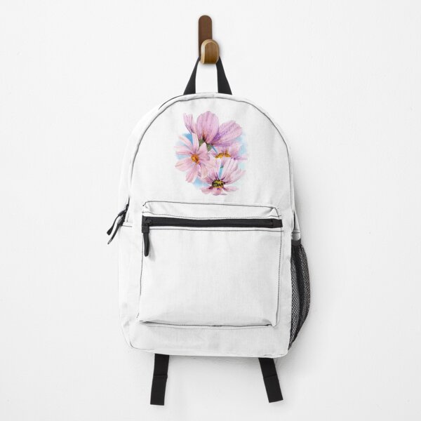 Item preview, Watercolor Purple Aster flowers in Blue Background designed and sold by luckyhue.