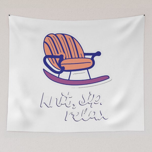 Item preview, Knit Sip Relax - Cozy Knitting Scene designed and sold by NiftyWrx.