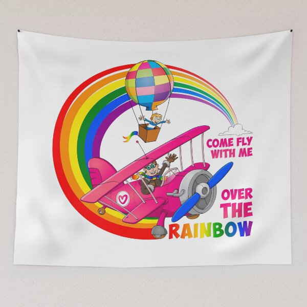 Item preview, Come fly with me over the rainbow - lgbt illustration designed and sold by Stef Ringoot, cartoons and illustrations.