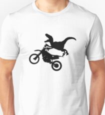 Dinosaur Raptor Riding Motor Bike Unisex T-Shirt