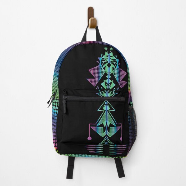 Artikelvorschau, Cyberpunk Backpack Neon Colours Rainbow Dots entworfen und verkauft von ByteMode.