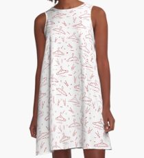 Pattern with clothes hangers and clothespins. A-Line Dress