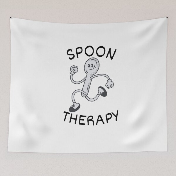Item preview, Spoon Therapy Funny Mental Health Quote designed and sold by SharpThreadZ.