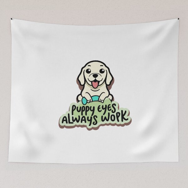 Item preview, Cute Labrador Puppy Eyes - Heartwarming Cartoon Sticker designed and sold by NiftyWrx.