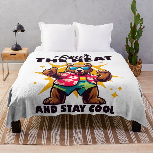 Item preview, Bear with sunglasses and pun saying - 'Bear the heat and stay cool.' designed and sold by Infinitee8hirts.