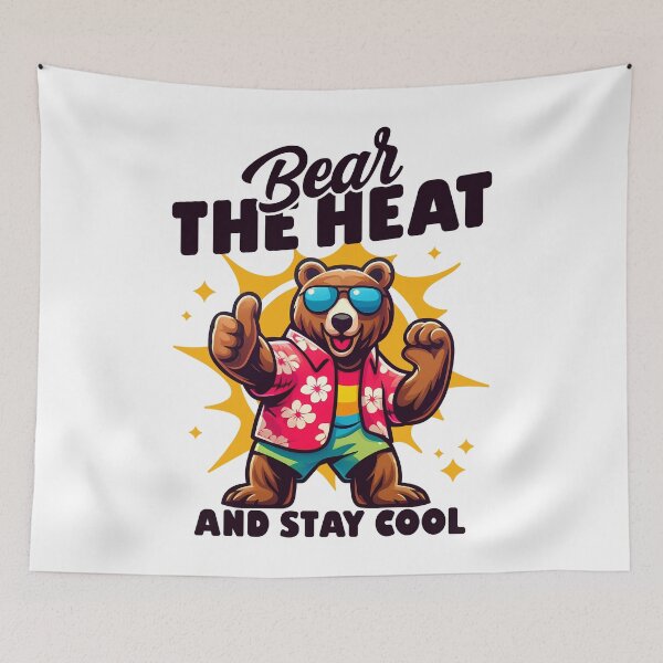 Item preview, Bear with sunglasses and pun saying - 'Bear the heat and stay cool.' designed and sold by Infinitee8hirts.
