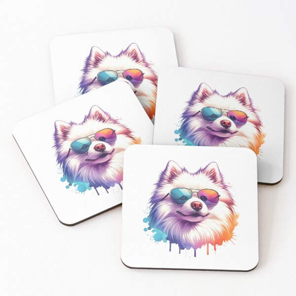 Item preview, Watercolor American Eskimo Dog Wearing Sunglasses designed and sold by TheAnimalZ00.