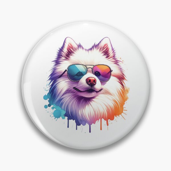 Item preview, Watercolor American Eskimo Dog Wearing Sunglasses designed and sold by TheAnimalZ00.