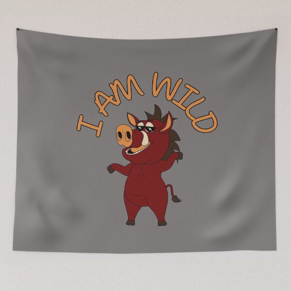 Item preview, I AM WILD, WILD, funny boar, boar, animal, Wildschwein, happy boar, dzik, designed and sold by GOLDENGARDENART.