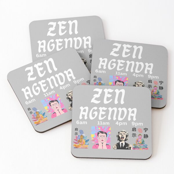 Item preview, Zen Agenda Daily Planner Pop art Whimsical of the Daily Grind. NAMASTE designed and sold by Wolvescreate.