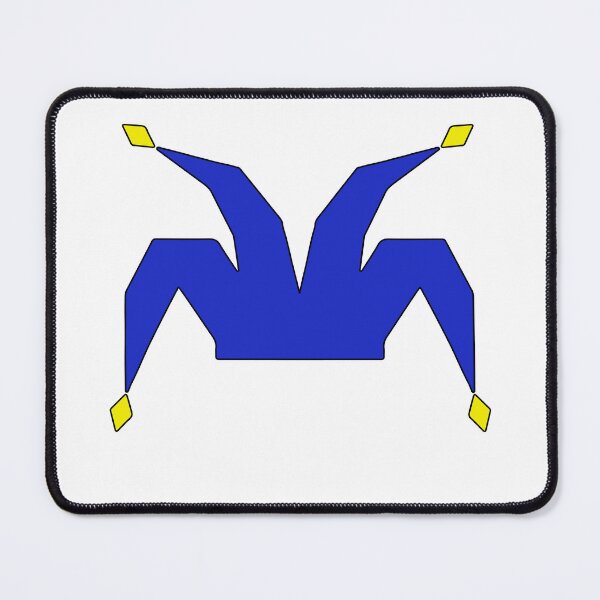 Item preview, Blue Poligonal Jester hat with golden bells and black outline designed and sold by shennix.