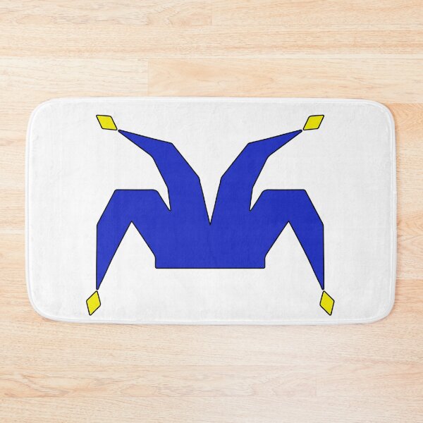 Item preview, Blue Poligonal Jester hat with golden bells and black outline designed and sold by shennix.