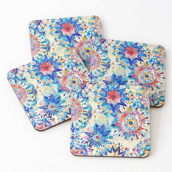 Item preview, Vibrant Bohemian Watercolor Mandala Pattern Print designed and sold by HollywoodInked.