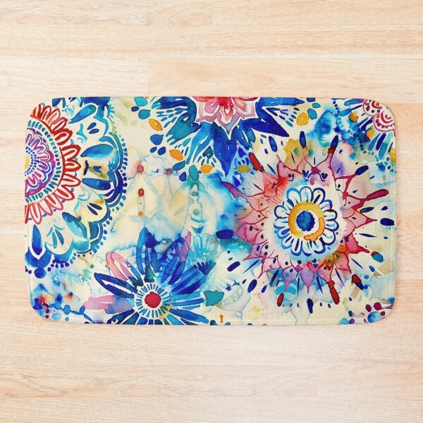 Item preview, Vibrant Bohemian Watercolor Mandala Pattern Print designed and sold by HollywoodInked.