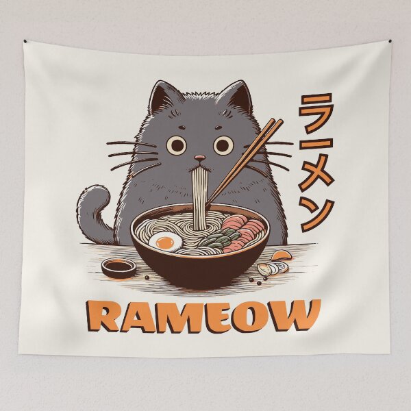 Item preview, Japanese Kawaii Ramen Cat - Anime Gift designed and sold by InkyGenies.