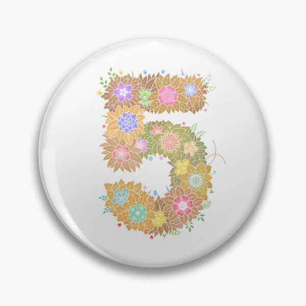 Artikelvorschau, Blumenbuchstabe „5“ WeArePrettierThanFlowers entworfen und verkauft von birthflower.