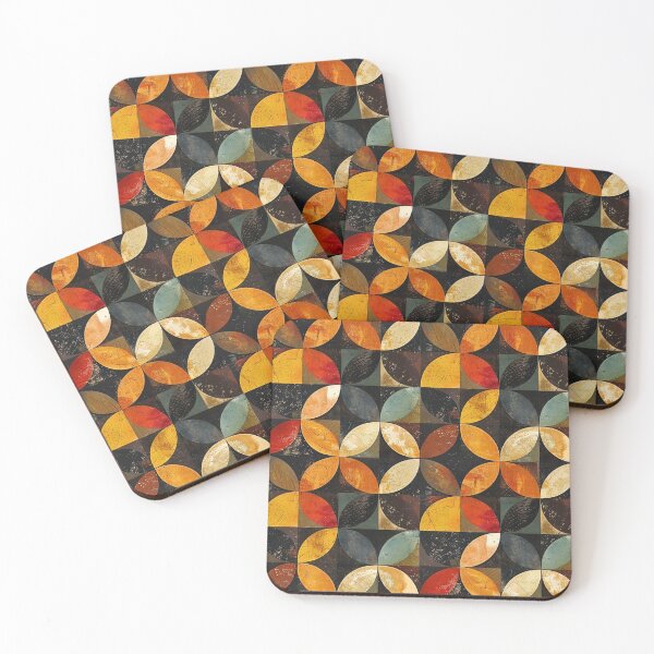 Item preview, Vintage Geometric Shapes Print Pattern in Dark Hues  designed and sold by HollywoodInked.