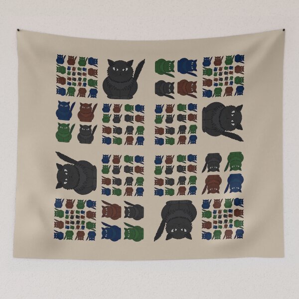 Item preview, Tomeo cat collage pattern designed and sold by Cherevan.